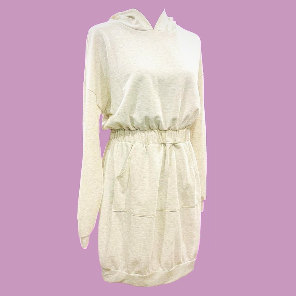 GILLI Hooded Long Sleeve Pullover Stone Dress Size Medium
